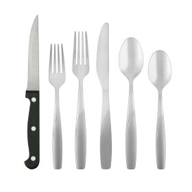 36-Piece Flatware Set with Steak Knives; Service for 6