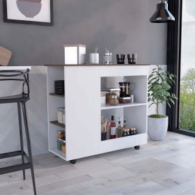 Arizona Kitchen Cart; Two Storage Shelves; Three Shelves; Four Casters