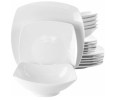 Elama Newman 18 Piece Square Porcelain Dinnerware Set in White