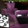 Elama Mulberry Loft 16 Piece Modern Premium Stoneware Dinnerware Set