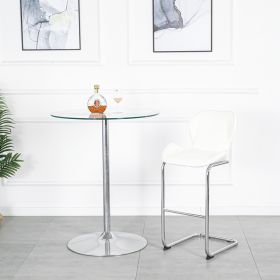 Bar chair modern design for dining and kitchen barstool with metal legs set of 4 (Color: White)