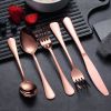 40 Piece Black Silverware Set Stainless Steel Titanium Black Plated Cutlery Set Spoon and Fork Cutlery Set Serving 8 Pieces